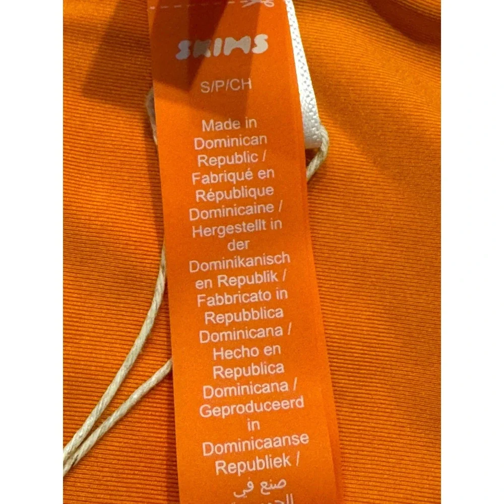 SKIMS Signature Swim High Neck‎ One Piece Tangerine Orange OP-BRF-8311W Womens S